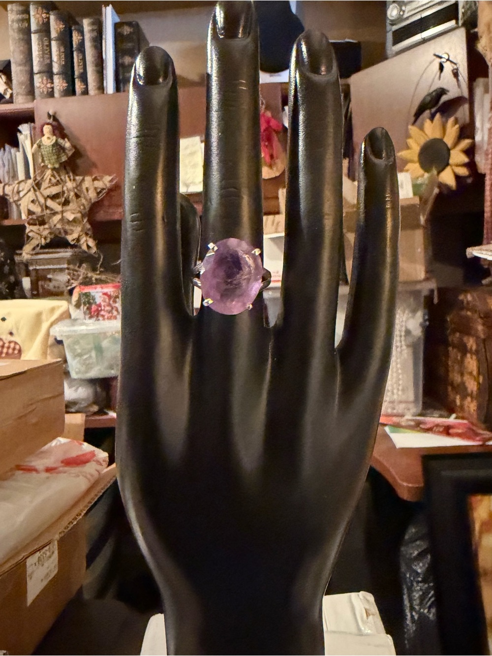 Beautiful Sterling Silver 925 Amethyst Ring Size 7-1/4 Gift